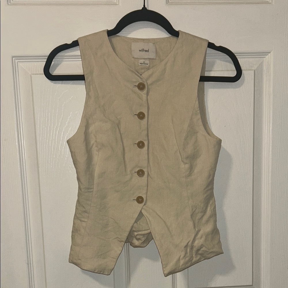 Wilfred Tan Button-Up Vest